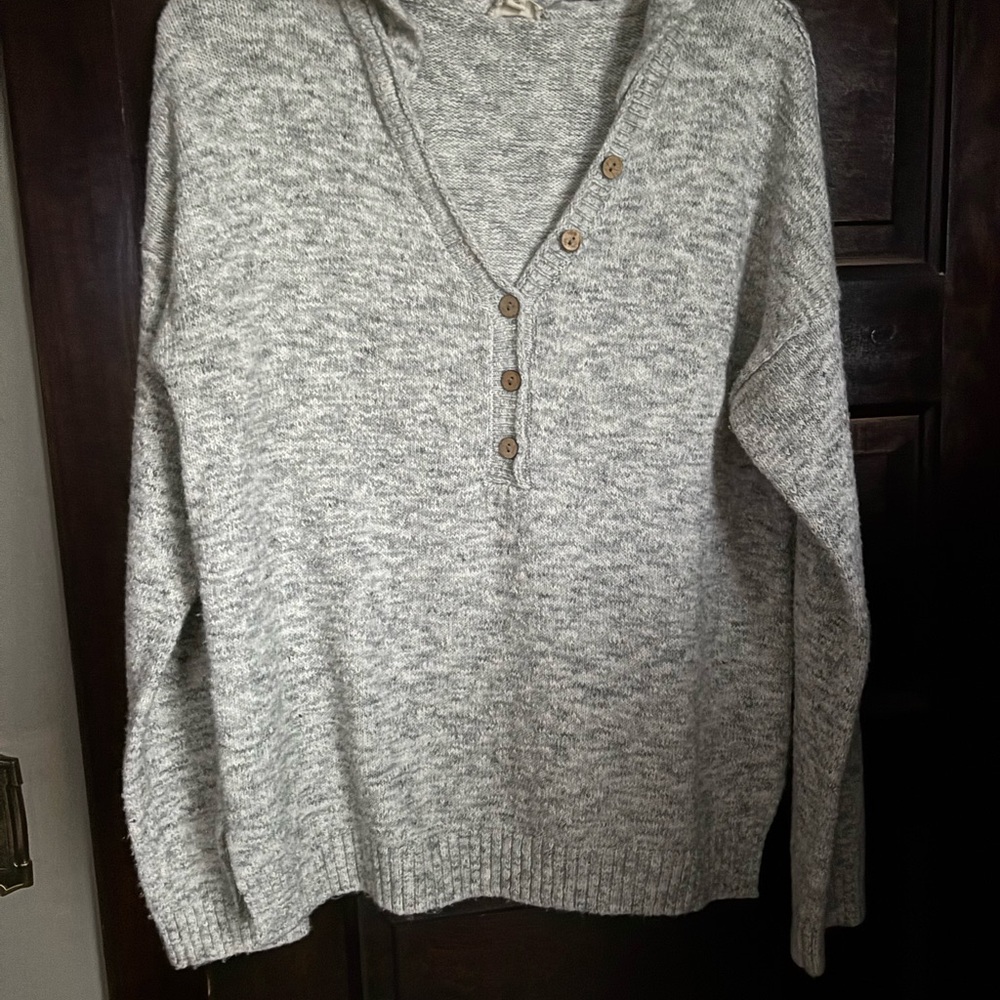 Gray V-Neck Sweater